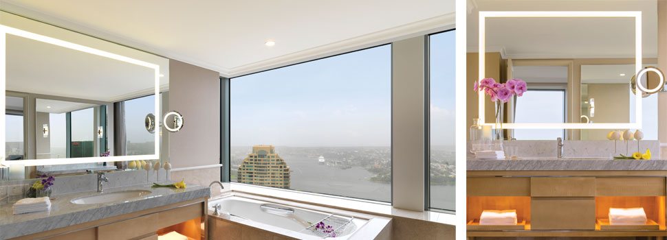 Verge Lighted Mirror in the Bathroom at the Shangri-La Hotel Sydney