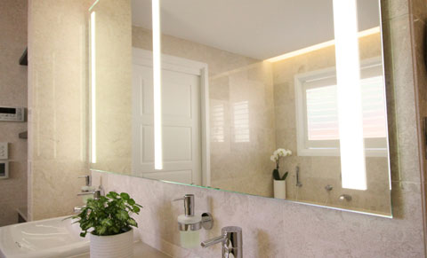 Eleven-X mirror above a couple bathroom in Mosman, Sydney