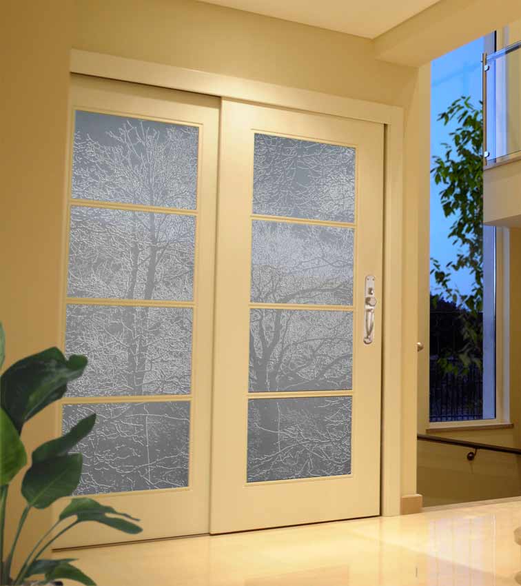 frosted glass panel door