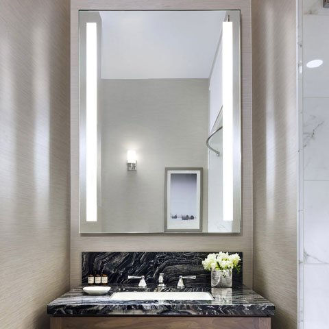 Eleven Lighted Mirror at a Make-up desk in the Powder-room