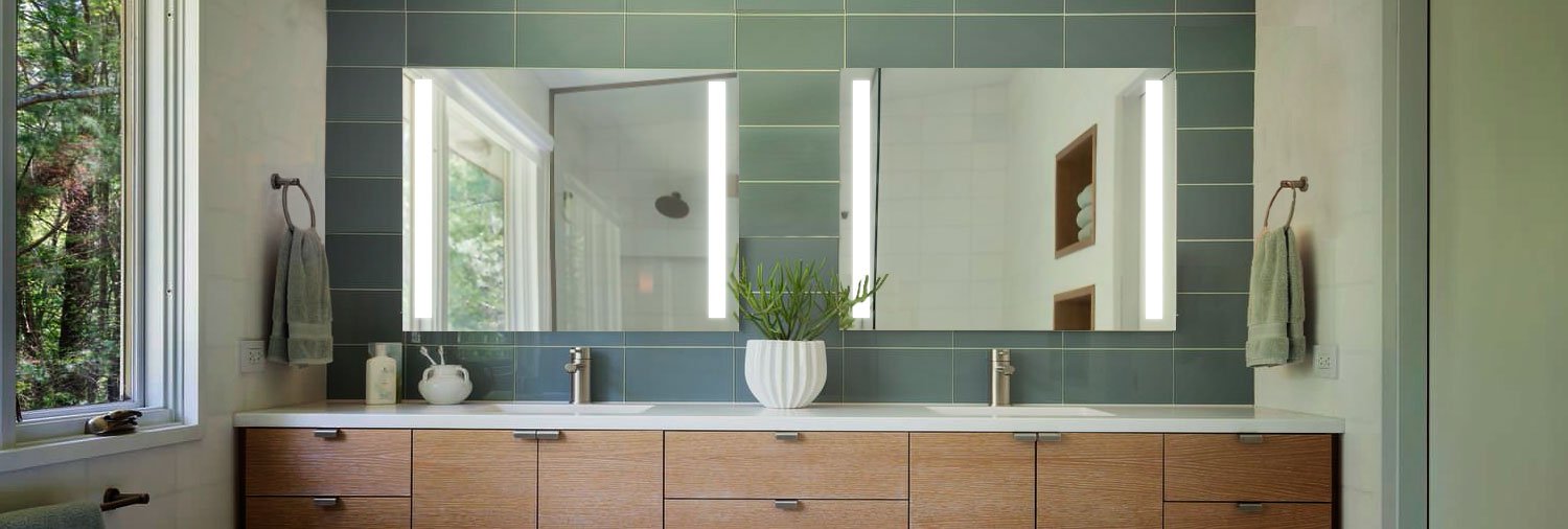 Lighted Mirrors in Bathroom