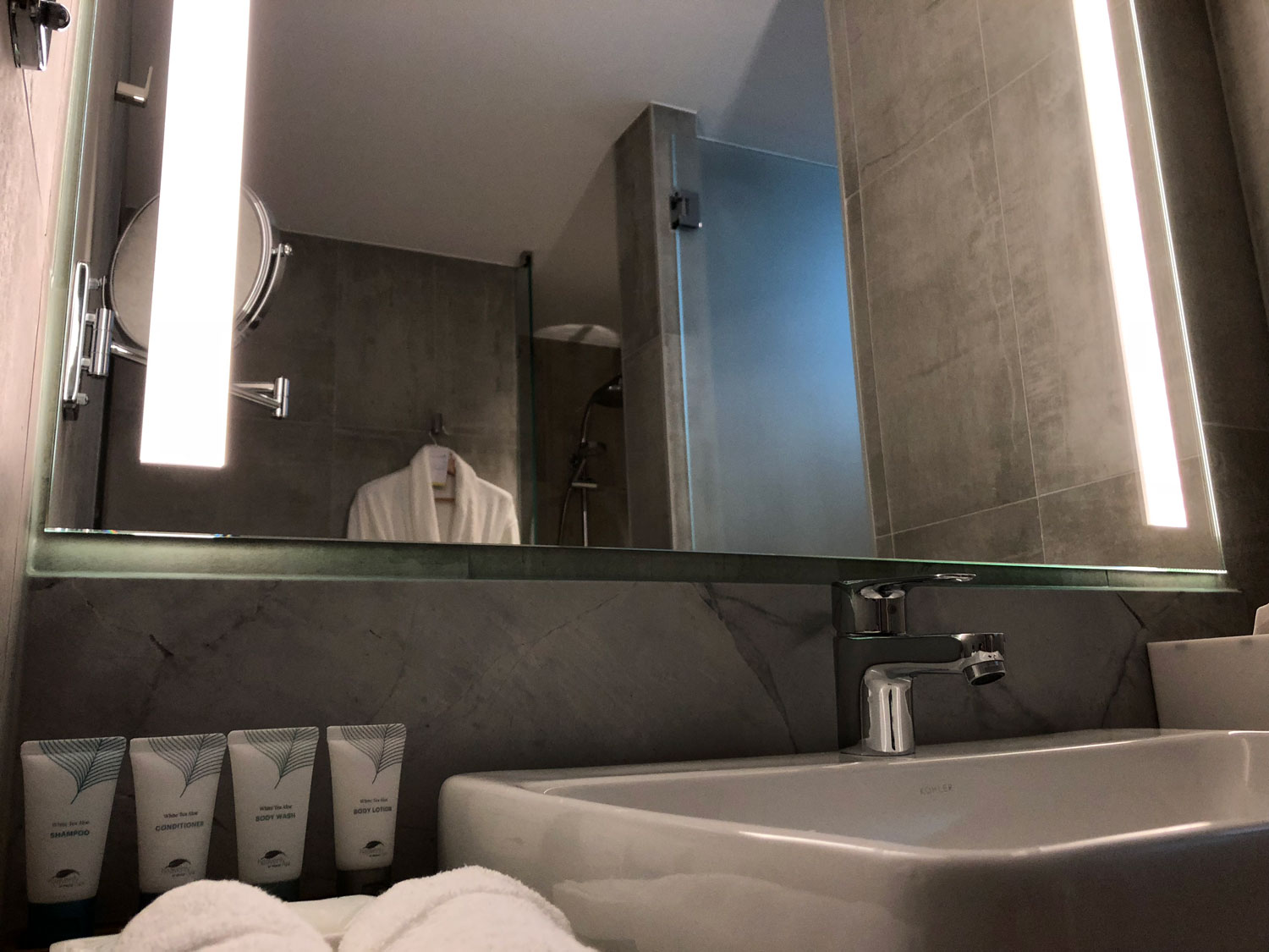 Our Eleven style illuminated LED mirror at a 5-star Hotel