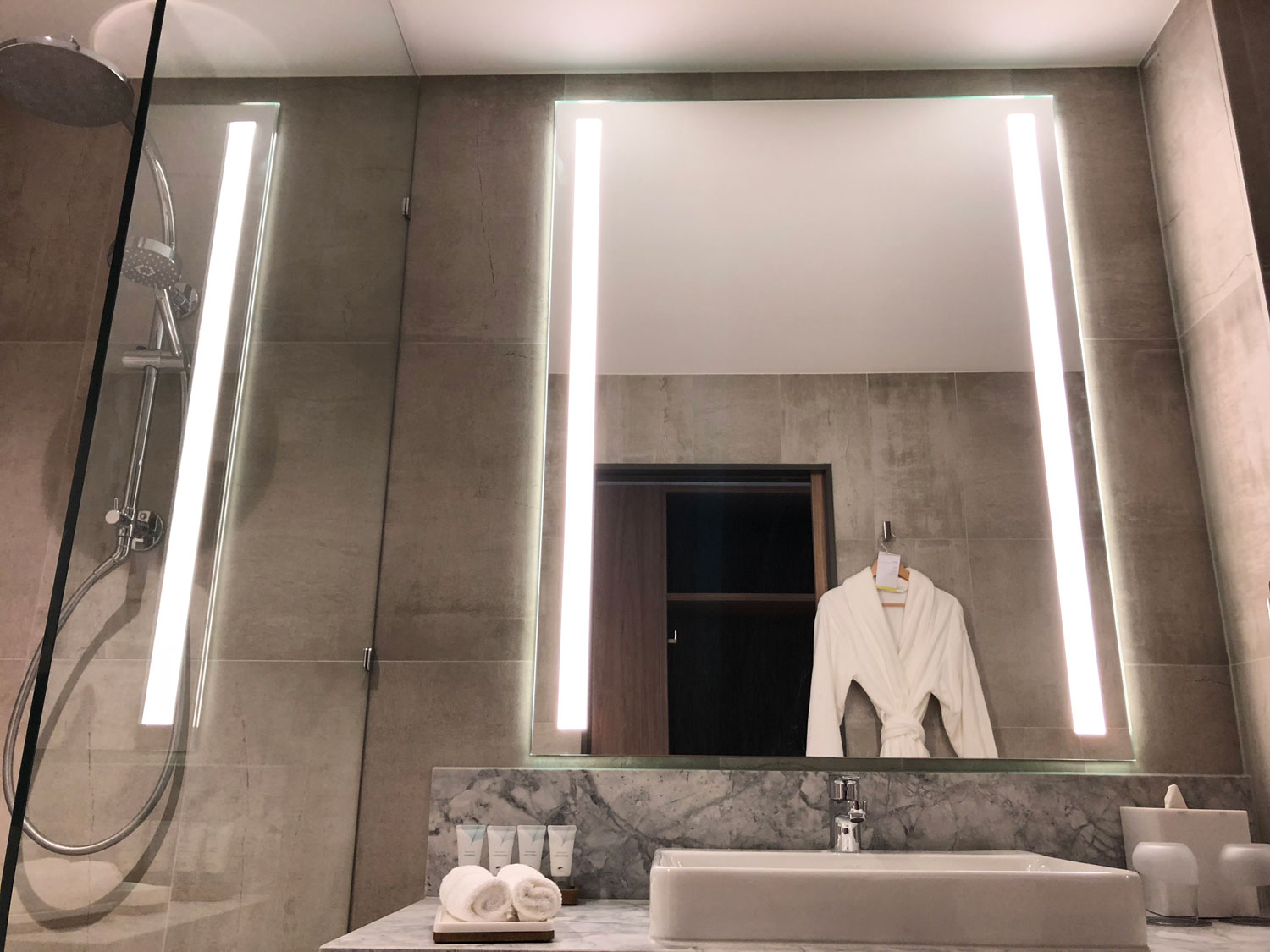 The Eleven style LED Mirror installed in a Bathroom