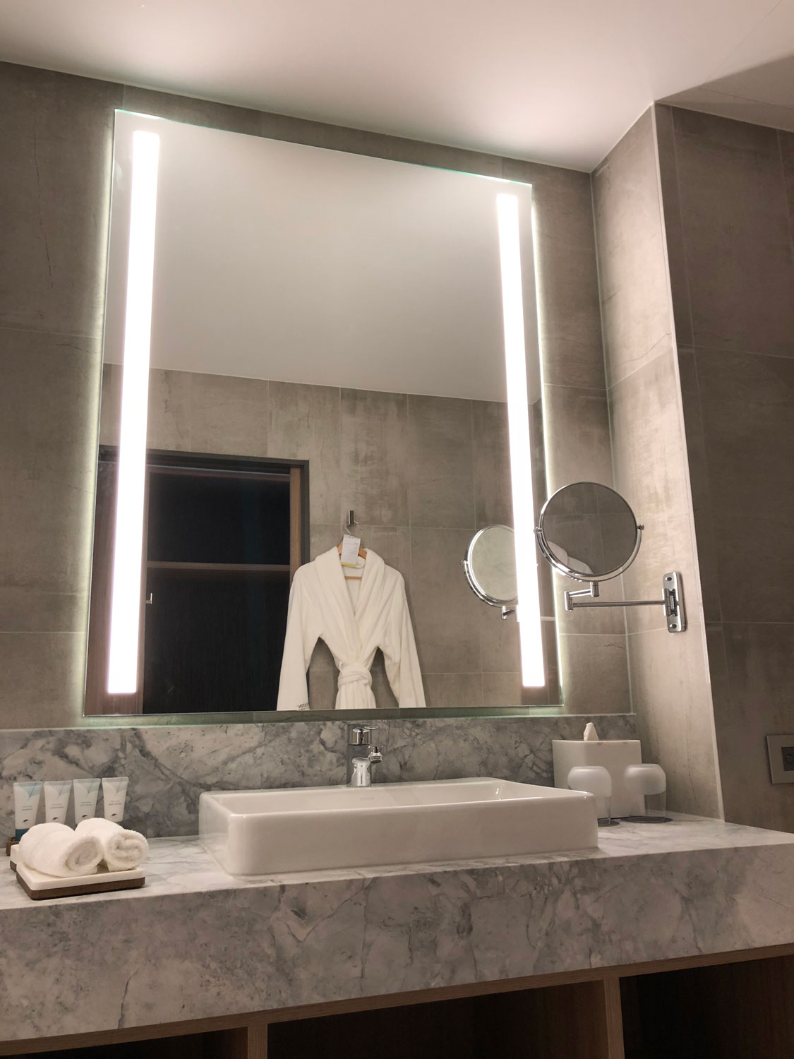 Our Eleven style illuminated LED mirror at a 5-star Hotel