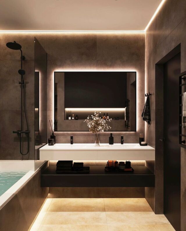 Add light to a dark bathroom with a custom LED Mirror 💡